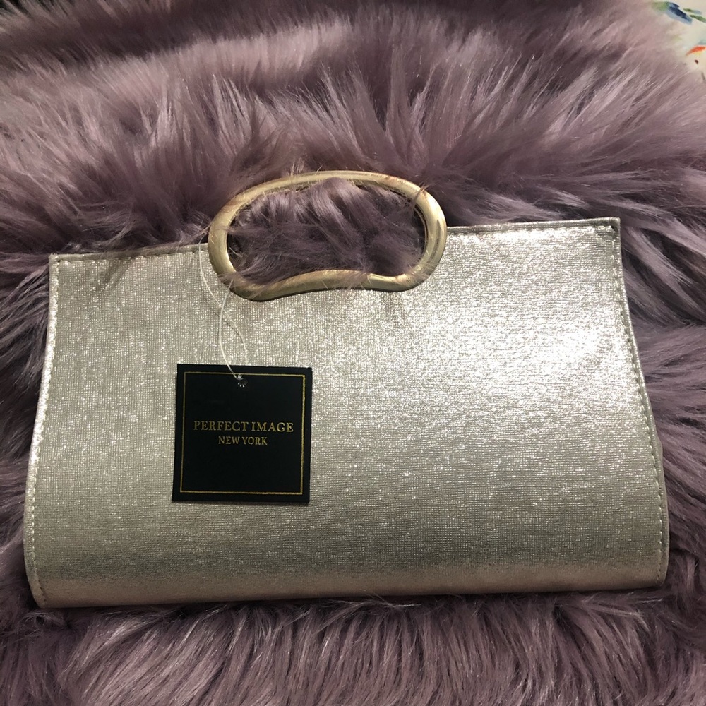 Champagne and gold clutch